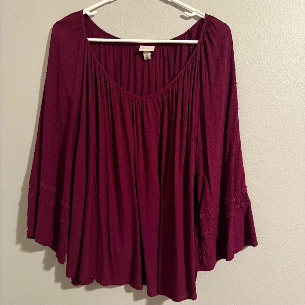 Merona Deep Red Flowy Blouse